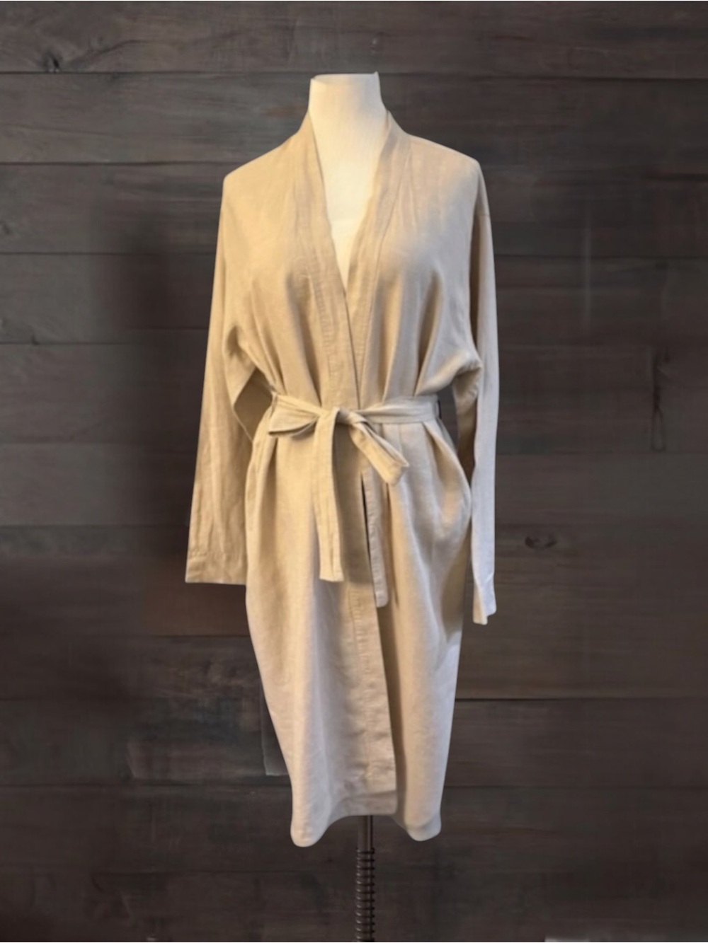 RESTORATION HARDWARE Stonewashed Belgian Flax Linen Robe Size Large